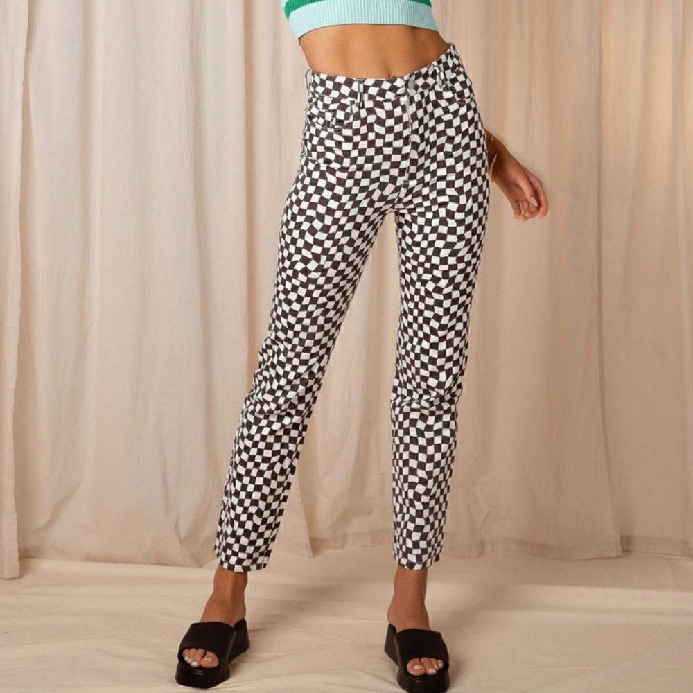 Peppermayo Electric Avenue Retro Black & White Abstract Printed Pants Size 8 NWT